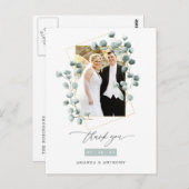 ユーカリの森の幾何学的な結婚式のお礼 ポストカード (正面/裏面)