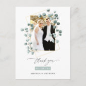 ユーカリの森の幾何学的な結婚式のお礼 ポストカード (正面)