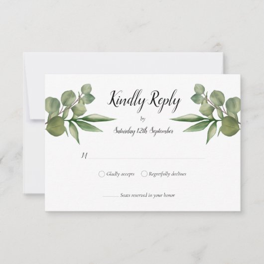ユーカリの森の結婚式RSVP 出欠カード (正面)
