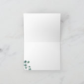 ユーカリの植物の折りたたみ式感謝カード サンキューカード (内部)