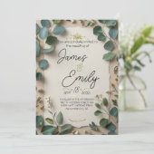 ユーカリの植物フレーム 招待状 (スタンド正面)