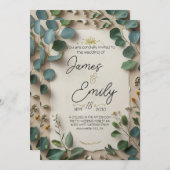 ユーカリの植物フレーム 招待状 (正面/裏面)