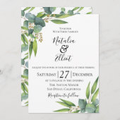 ユーカリの植物学的な結婚式の招待状 招待状 (正面/裏面)