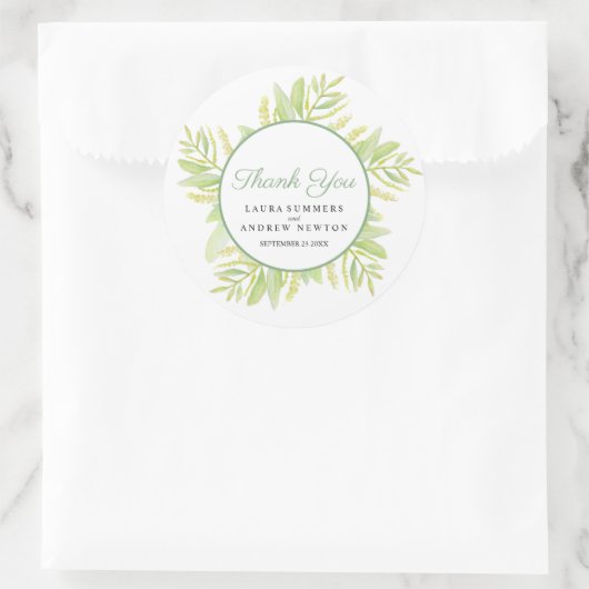 ユーカリの水の色のアートグリーン葉感謝していの ラウンドシール (バッグ)