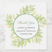 ユーカリの水の色のアートグリーン葉感謝していの ワインラベル (シングルラベル)