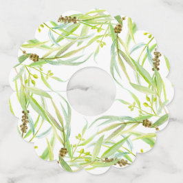 ユーカリの水の色のアートグリーン離れ ワイングラスタグ