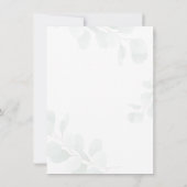 ユーカリの水の色の赤ちゃんシャワーを心待ちできる 招待状 (裏面)