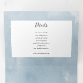 ユーカリの水の色はすべて結婚青い 三つ折り招待状 (内部最初)