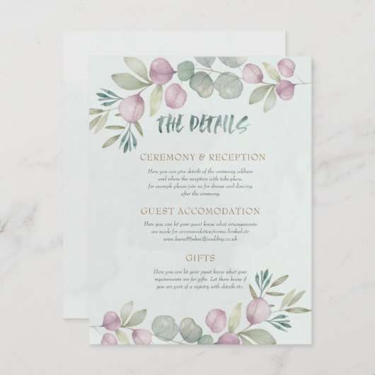 ユーカリの水の色ほこりっぽい青い緑 エンクロージャーカード (正面/裏面)