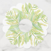 ユーカリの水の色アートグリーン葉ワインガラス ワイングラスタグ (正面)