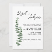 ユーカリの水の色エレガントウェディング 招待状 (正面)