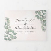 ユーカリの水の色オールインワン結婚ズ 三つ折り招待状 (カバー)