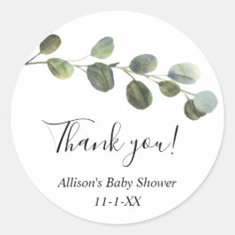 ユーカリの水の色シンプルの感謝してい好き ラウンドシール