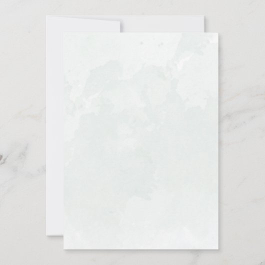 ユーカリの水の色セージグリーンブライダルシャワー 招待状 (裏面)