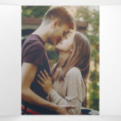 ユーカリの水彩写真結婚の全てを一つに 三つ折り招待状 (内部中)