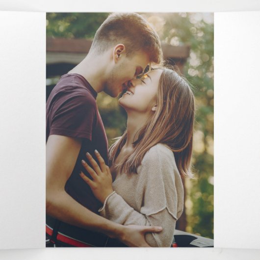 ユーカリの水彩写真結婚の全てを一つに 三つ折り招待状 (内部中)