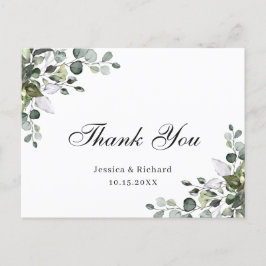 ユーカリの水彩画 サンクス ポストカード