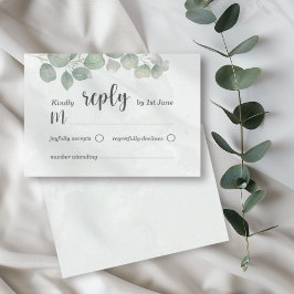 ユーカリの水彩画 セージグリーン RSVP ウェディング