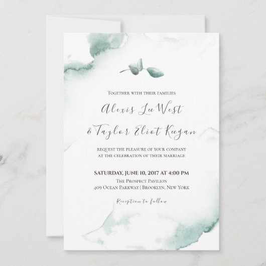 ユーカリの水結婚彩 招待状 (正面)