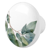 ユーカリの水色の緑の植物 セラミックノブ (右)