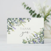 ユーカリの水色結婚フローラ写真 サンキューカード (スタンド正面)