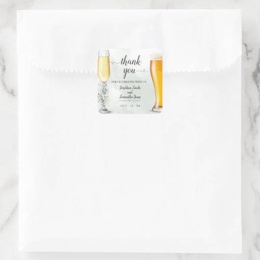 ユーカリの泡とパンありがとう結婚。 スクエアシール (バッグ)