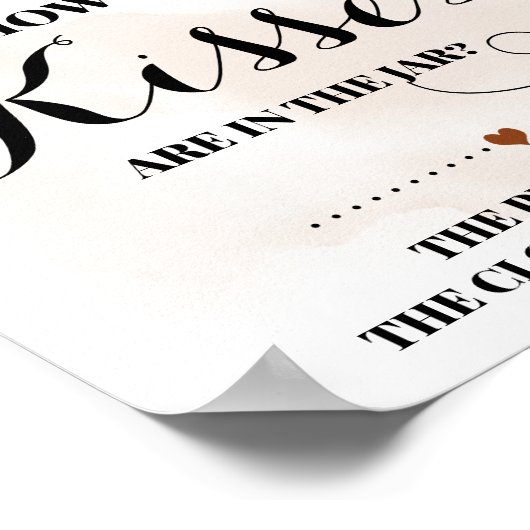 ユーカリの滝 ハウ・メニー・キッセス ブライダルシャワー サイン (角)