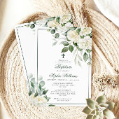 ユーカリの白い花　洗礼式招待状 招待状