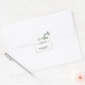 ユーカリの祝日付を決めモダンよう スクエアシール (封筒)