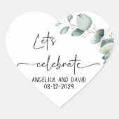 ユーカリの祝日付を決めモダンよう ハートシール (正面)