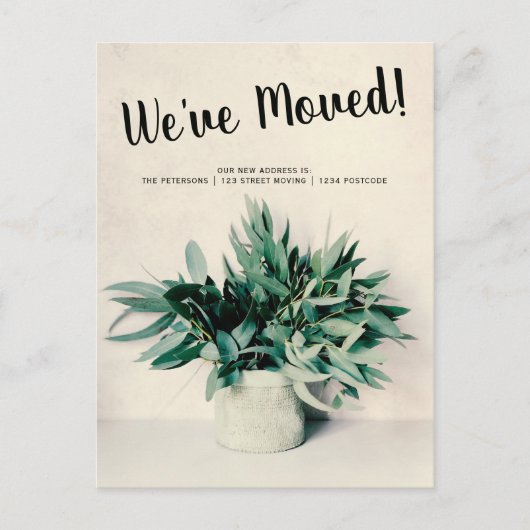 ユーカリの移動発表のアップロードあなたの写真 案内ポストカード (正面)