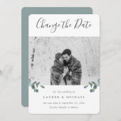 ユーカリの紋章 水彩写真 変更日付 案内状 (正面/裏面)