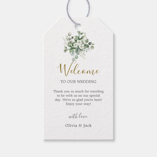 ユーカリの素朴水の色結婚緑 ギフトタグ (正面)