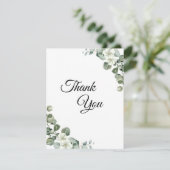 ユーカリの素朴水の色結婚緑 サンキューカード (スタンド正面)