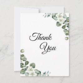 ユーカリの素朴水の色結婚緑 サンキューカード