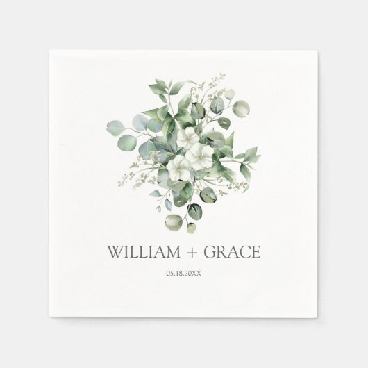 ユーカリの素朴水の色結婚緑 スタンダードカクテルナプキン (正面)