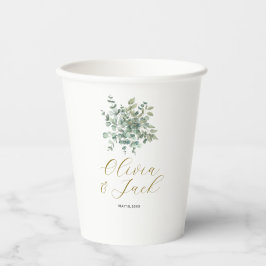 ユーカリの素朴水の色結婚緑 紙コップ