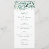 ユーカリの素朴緑の結婚葉の食品 メニュー (正面)