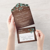 ユーカリの素朴葉は木の結婚光 オールインワン招待状 (貼ってはがせる)