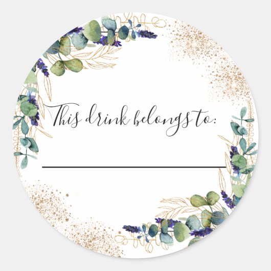 ユーカリの結婚式この飲み物は属する ラウンドシール (正面)