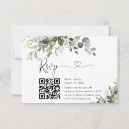 ユーカリの結婚式ウェブサイトQRコードRSVPカード 出欠カード