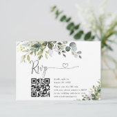 ユーカリの結婚式ウェブサイトQRコードRSVPカード 出欠カード (スタンド正面)