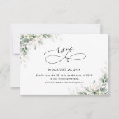 ユーカリの結婚式ウェブサイトQRコードRSVPカード 出欠カード (正面)
