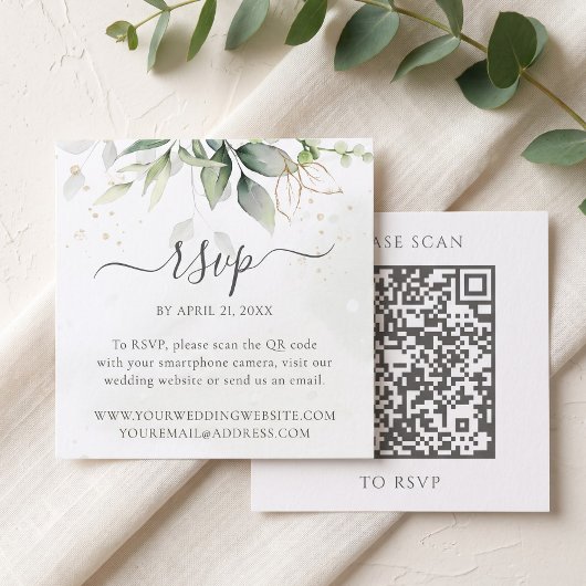 ユーカリの結婚式ウェブサイトQRコードRSVP エンクロージャーカード