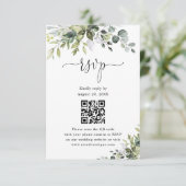 ユーカリの結婚式ウェブサイトQRコードRSVP 出欠カード (スタンド正面)