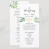 ユーカリの結婚式プログラム (正面/裏面)