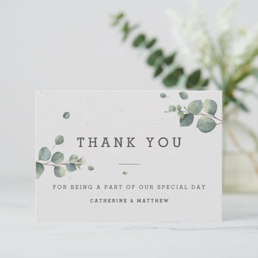 ユーカリの結婚式 ありがとう フラットカード サンキューカード (スタンド正面)