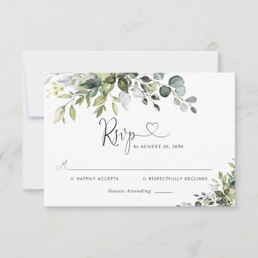 ユーカリの結婚式RSVPカード 出欠カード (正面)