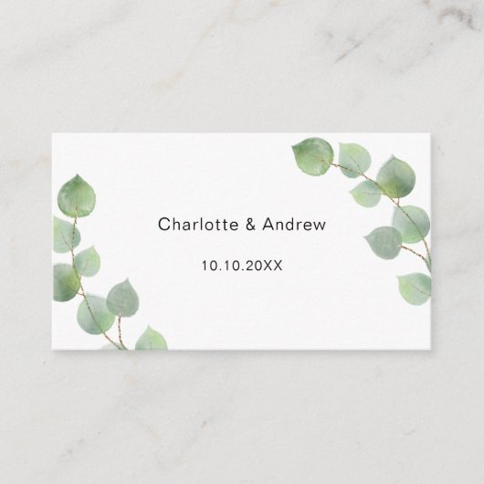 ユーカリの結婚応答ウェブサイトQRコードRSVP エンクロージャーカード (正面)