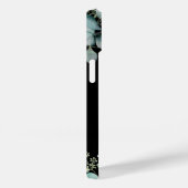 ユーカリの緑のウッドランドシダのモノグラムブラック Case-Mate iPhoneケース (裏面 / 右)